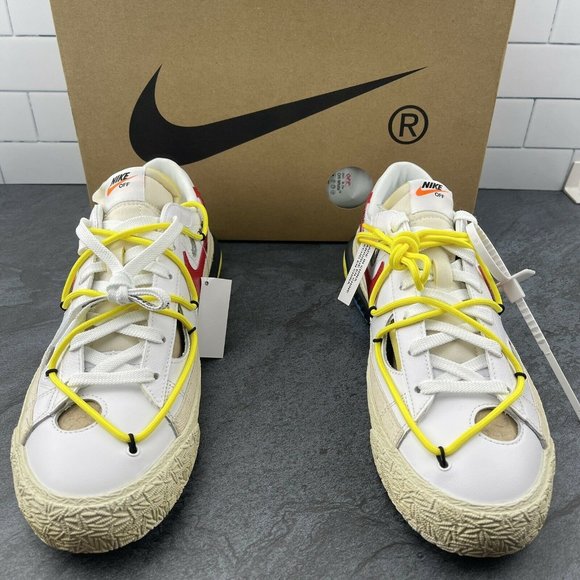 Nike Off White Blazer Low 77 Size 11 Mens White University Red OW Collaboration - Picture 9 of 12